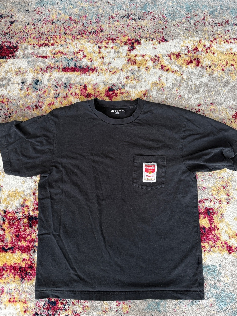 Uniqlo Black Short-Sleeve Pocket Tee with Campbell's Patch